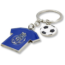 Load image into Gallery viewer, FC Porto Metal Keychain with Jersey and Soccer Ball Charm
