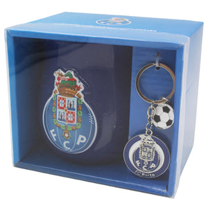 Officially Licensed Porto Mug and Keychain Set in Gift Box - Blue Mug & Keychain with Logo