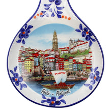 Load image into Gallery viewer, Traditional Porto Portugal Decorative Ceramic Spoon Rest, Utensil Holder
