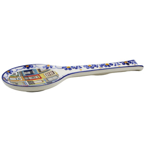Traditional Porto Portugal Decorative Ceramic Spoon Rest, Utensil Holder