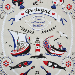 Portuguese Icons Heart & Lighthouse Themed Decorative Kitchen Dish Towel, Set of 2