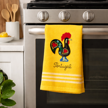 Load image into Gallery viewer, Portuguese Rooster Yellow Tea Towels – Set of 2, 100% Cotton Kitchen Towels (23.5" x 19.5")

