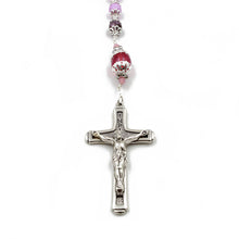 Load image into Gallery viewer, Handmade Bohemian Glass Beads Purple Our Lady of Fatima Rosary
