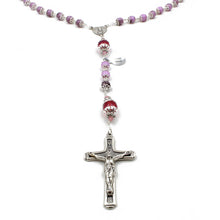 Load image into Gallery viewer, Handmade Bohemian Glass Beads Purple Our Lady of Fatima Rosary
