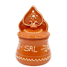 Load image into Gallery viewer, Portuguese Terracotta Salt Holder with Lid – Traditional Hand-Painted Design
