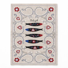 Load image into Gallery viewer, Portuguese Sardine Tea Towels – Set of 2, 100% Cotton Kitchen Dish Towels (25" x 19")
