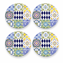 Load image into Gallery viewer, Portuguese Tile Azulejo Ceramic Coasters with Cork Backing – Set of 4
