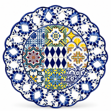 Load image into Gallery viewer, Hand-Painted Portuguese Ceramic Azulejo Plate – Saudade Design, 11"
