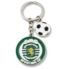 Load image into Gallery viewer, Official Sporting CP Metal Keychain with Soccer Ball Charm
