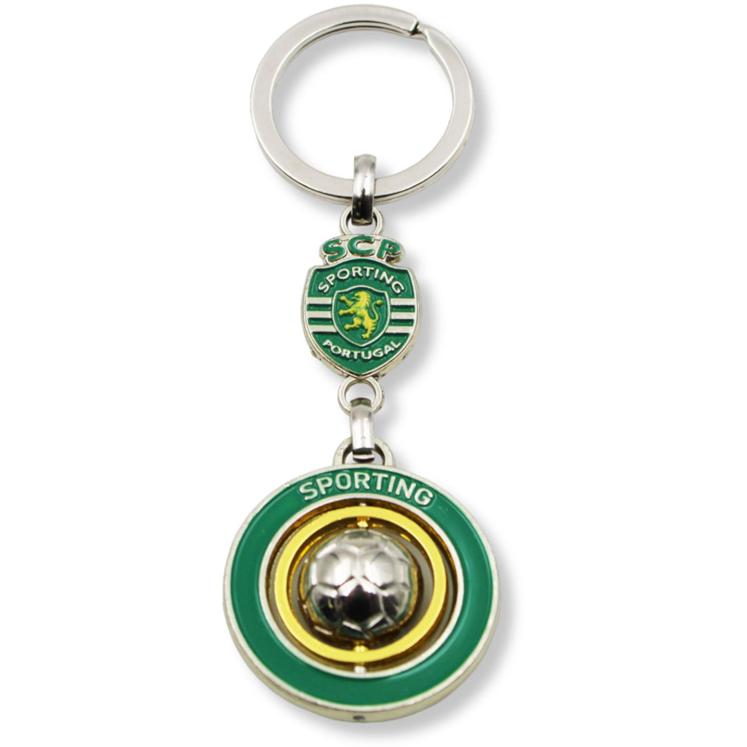 Official Sporting CP Spinning Ball Keychain with Club Crest