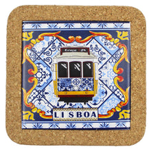 Load image into Gallery viewer, Traditional Lisbon Yellow Tram Tile Cork Trivet
