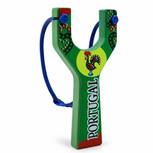 Load image into Gallery viewer, Portuguese Wooden Slingshot – Colorful Barcelos Rooster Design

