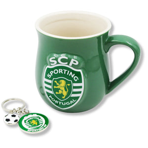 Officially Licensed Sporting Mug and Keychain Set in Gift Box - Green Mug & Keychain with Logo