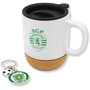 Officially Licensed Sporting Travel Mug with Removable Cork Bottom and Keychain Set