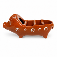 Load image into Gallery viewer, Socerâmica Hand-Painted Terracotta Happy Pig Sausage Roaster
