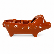 Load image into Gallery viewer, Socerâmica Hand-Painted Terracotta Happy Pig Sausage Roaster
