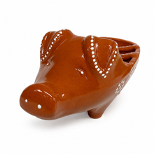 Load image into Gallery viewer, Socerâmica Hand-Painted Terracotta Happy Pig Sausage Roaster
