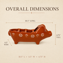 Load image into Gallery viewer, Socerâmica Hand-Painted Terracotta Happy Pig Sausage Roaster
