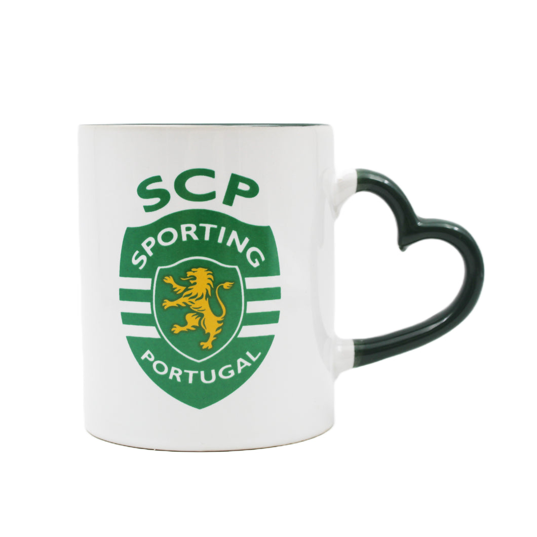 Sporting Clube de Portugal SCP Heart Shaped Handle Mug with Gift Box