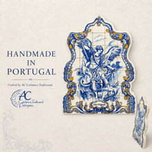 Load image into Gallery viewer, St. Michael the Archangel Ceramic Wall Plaque – Handmade in Portugal, 7.75"
