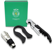 Load image into Gallery viewer, Official Sporting CP Wine Set with Gift Box - Corkscrew, Foil Cutter, and Pourer
