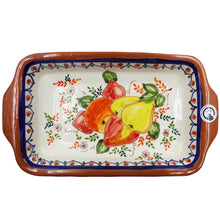 Load image into Gallery viewer, Hand-Painted Portuguese Pottery Clay Terracotta Fruits Baker Casserole Dish
