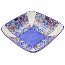 Load image into Gallery viewer, Portuguese Ceramic Salad Bowl with Blue Azulejo Tile Design
