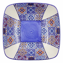 Load image into Gallery viewer, Portuguese Ceramic Salad Bowl with Blue Azulejo Tile Design
