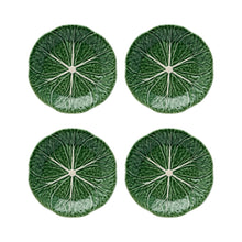 Load image into Gallery viewer, Bordallo Pinheiro Cabbage Dessert Plate, Set of 4
