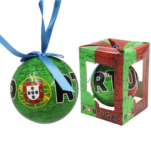 Traditional Portugal Themed Green and Red Christmas Ornament