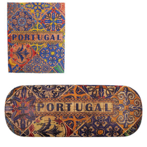 Traditional Portugal Cork Eyeglass Case with Cleaning Cloth