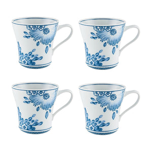 Vista Alegre Coralina Blue Mugs, Set of 4