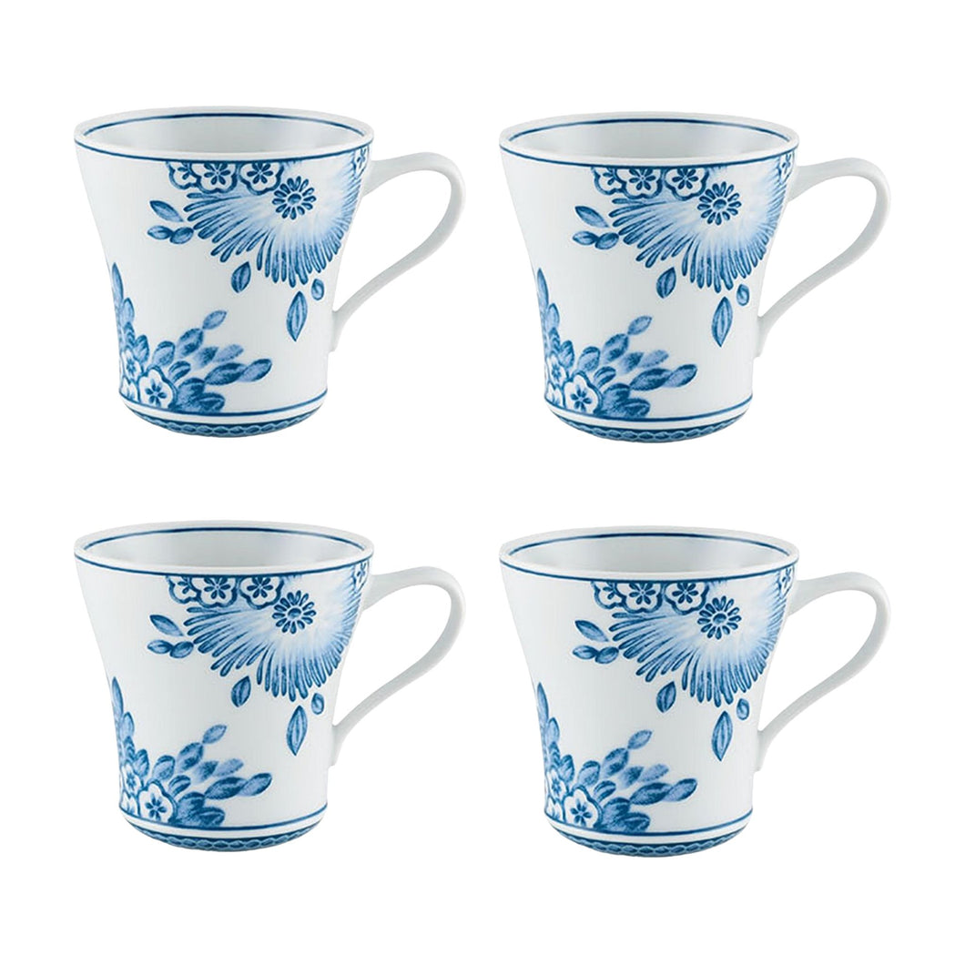 Vista Alegre Coralina Blue Mugs, Set of 4