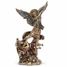 Load image into Gallery viewer, St. Michael the Archangel Statue, Cold Cast Bronze Catholic Figurine, 13.2"
