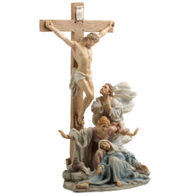 Load image into Gallery viewer, Crucifixion Scene Figurine – Jesus on the Cross with Mary, John &amp; Followers

