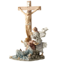 Load image into Gallery viewer, Crucifixion Scene Figurine – Jesus on the Cross with Mary, John &amp; Followers
