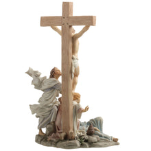 Load image into Gallery viewer, Crucifixion Scene Figurine – Jesus on the Cross with Mary, John &amp; Followers
