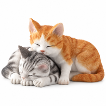 Load image into Gallery viewer, Sleeping Kittens Tabby Cat Figurine, 3.3"
