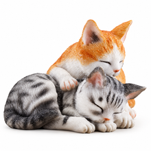 Load image into Gallery viewer, Sleeping Kittens Tabby Cat Figurine, 3.3"
