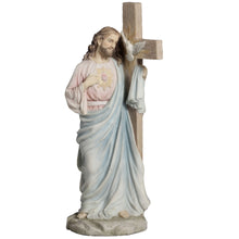 Load image into Gallery viewer, Sacred Heart of Jesus Leaning On Dove Cross Statue, 11.2"

