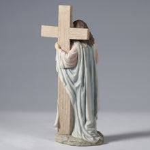 Load image into Gallery viewer, Sacred Heart of Jesus Leaning On Dove Cross Statue, 11.2"
