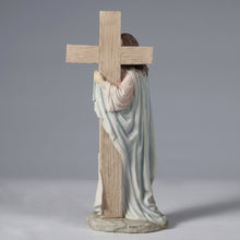 Load image into Gallery viewer, Sacred Heart of Jesus Leaning On Dove Cross Statue, 11.2"
