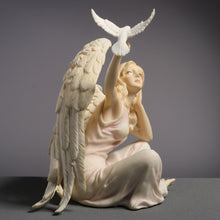 Load image into Gallery viewer, Angel with Dove Figurine – Serene Guardian Angel Decorative Statue
