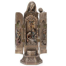 Load image into Gallery viewer, Our Lady of Grace Nativity Polyptych Sculpture – Folding Religious Display
