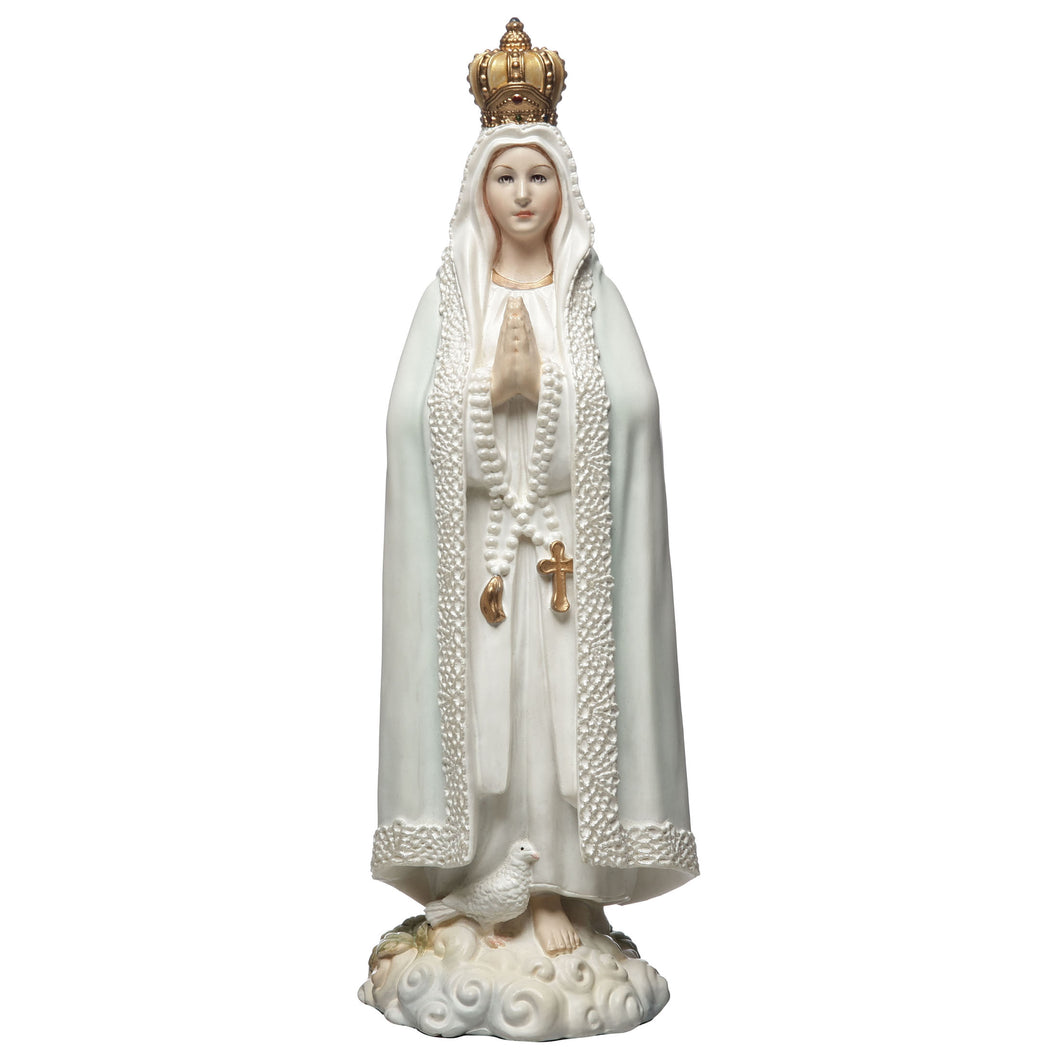 Our Lady of Fatima Figurine with Crown and Rosary