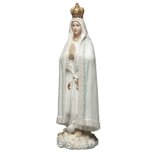 Our Lady of Fatima Figurine with Crown and Rosary