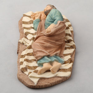Sleeping Saint Joseph Figurine – Religious Statue of St. Joseph Resting on Blanket