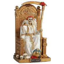 Load image into Gallery viewer, Santa Muerte On Throne With Scythe And Scale Firgurine
