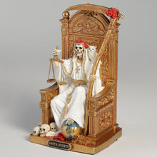 Load image into Gallery viewer, Santa Muerte On Throne With Scythe And Scale Firgurine
