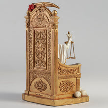 Load image into Gallery viewer, Santa Muerte On Throne With Scythe And Scale Firgurine
